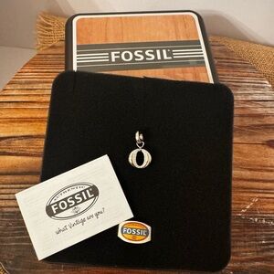 New Fossil Silver Oval or Letter O Stainless Pendant/Charm